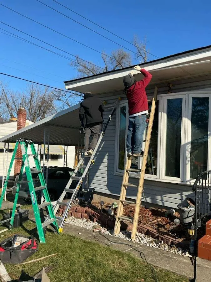 Restoration crew performing exterior repair in Arlington